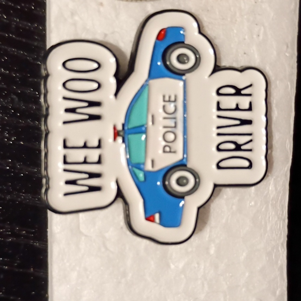4/$25 Wee Woo Driver Police Car Pin For Self Expression Comical